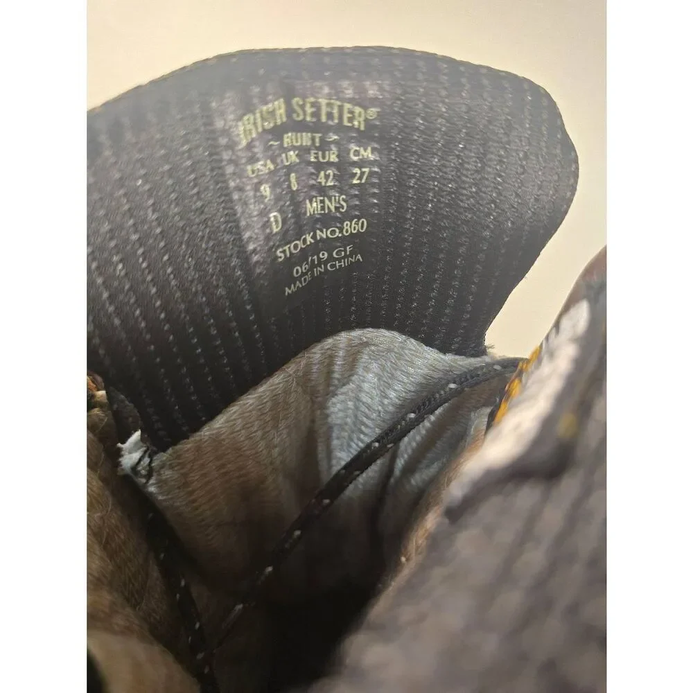 Irish Setter Hunt Elk Tracker Boot 860 1000 Grams Insulation Brown Men’s Size 9
